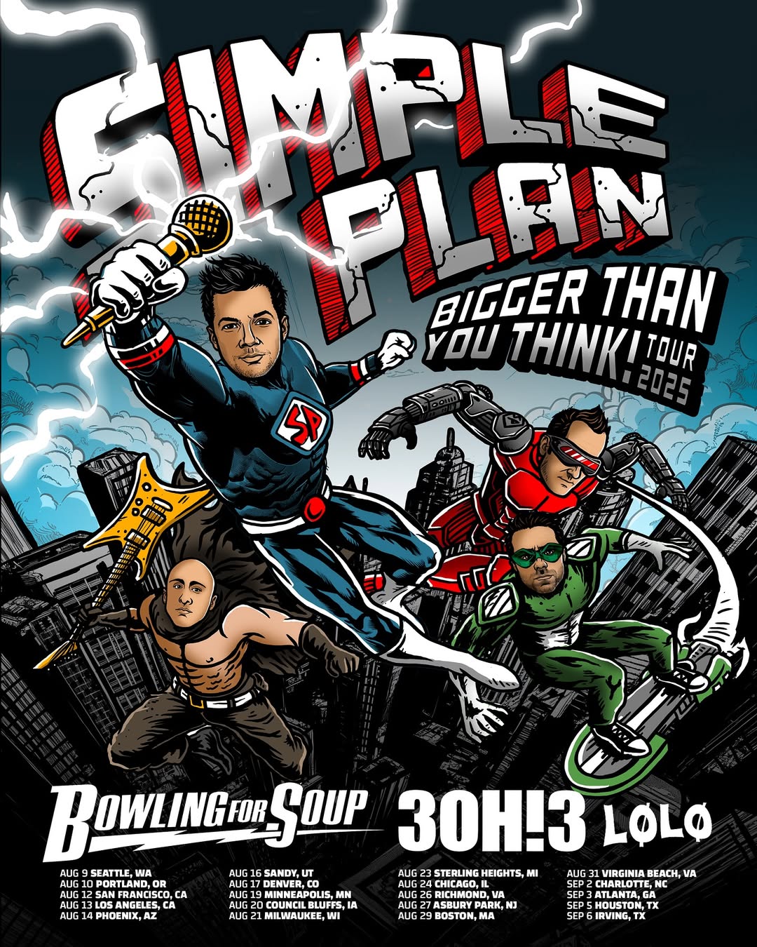 Simple Plan Bigger Than You Think! Tour Poster 2025